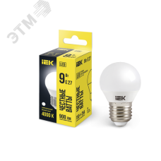 Лампа светодиодная G45 шар 9Вт 230В 4000К E27