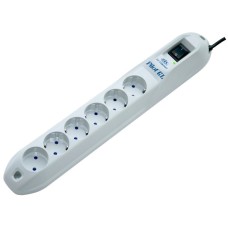 Сетевой фильтр Pilot GL 6 розеток (5 евро + 1 без заземления) 5 м/ Surge protector Pilot GL 6 outlets (5 euro + 1 without ground) 10A / 2.2kVt, 5m