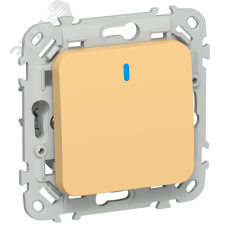 FLITE Выключатель 1-клавишный кнопочный с индикацией 10А ВС11-2-1-ФлЗ золотарник IEK