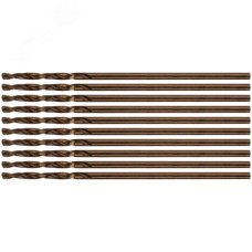 Сверла по металлу HSS с добавкой кобальта 5% Профи 1.0 мм (10 шт)