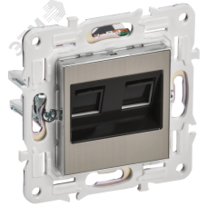 SKANDY Розетка компьютерная двойная RJ45 кат.6 SK-K04N никель IEK