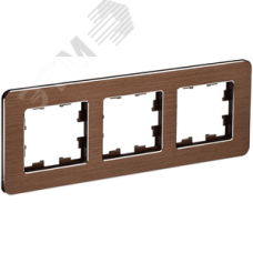 BRITE Рамка 3 поста РУ-3-1-Бр металл коричневый RE AL IEK
