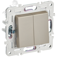 SKANDY Выключатель 2-клавишный перекрестный 10А SK-V06Sh шампань IEK