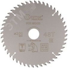 Диск пильный по дереву с тефлоновым покрытием 48Т, Profi plus, 200x1,5/2,2x32/30/25,4/20 мм