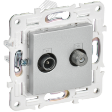 SKANDY Розетка двойная TV+SAT SK-A13S серебряный IEK