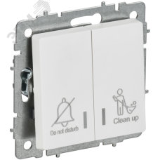 BRITE Выключатель 2-клавишный с индикацией для отелей 10А ВС10-2-9-БрАБ арктический белый IEK