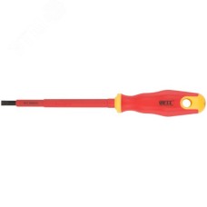 Отвертка изолированная 1000 В, CrV сталь, прорезиненная ручка 5.5х125 мм SL