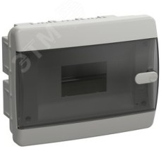 Корпус пластиковый встраиваемый на 8 модулей ЩРВ-П-8 IP41 UNION Compact черная прозрачная дверь