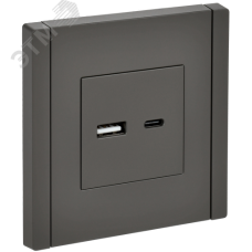 FORTE&PIANO Розетка USB A+C 18Вт FP351 серый IEK