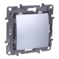 Выключатель 1-клавишный 10АХ перекрестный алюминий ETIKA