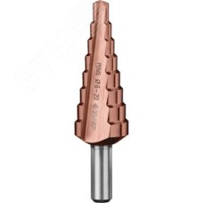 Сверло ступенчатое, 6-20мм, 8 ступеней, кобальтовое покрытие, КОБАЛЬТ, серия Профессионал