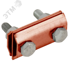 Зажим соединительный двойной сквозной пруток-пруток 8мм медь