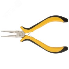 Круглогубцы ''мини'' Профи, никелированное покрытие, черно-желтые мягкие ручки 125 мм