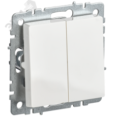 BRITE Выключатель 2-клавишный 10А ВС10-2-0-БрБ белый