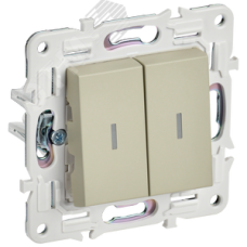SKANDY Выключатель 2-клавишный проходной с индикацией 10А SK-V10B бежевый IEK