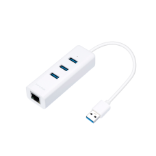 USB концентратор/ USB 3.0 to Gigabit Ethernet Network Adapter with 3-Port USB 3.0 Hub, 1 USB 3.0 connector, 1 Gigabit Ethernet port, 3 USB 3.0 ports,, foldable & portable design, plug & play