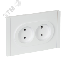 FORTE&PIANO Розетка 2-местная без заземления без защитных шторок безвинтовое крепление 10А FP226 белый IEK