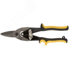 Ножницы по металлу ''Оптима'', усиленные, прорезиненные ручки, прямые 250 мм