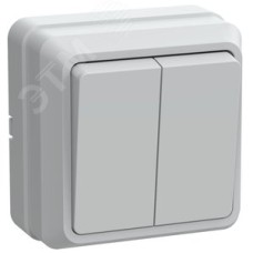 OKTAVA Выключатель 2-клавишный для открытой установки 10А ВС20-2-0-ОБ белый GENERICA