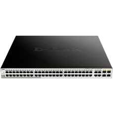 Коммутатор/ DGS-1210-52MP/FL Managed L2 Switch 48x1000Base-T PoE, 4xCombo 1000Base-T/SFP, PoE Budget 370W, Surge 6KV, CLI