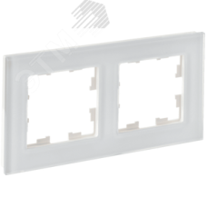 BRITE Рамка 2 поста РУ-2-2-Бр стекло белый матовый IEK