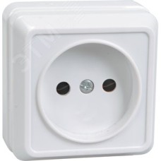 OKTAVA Розетка 1-местная без заземления для открытой установки 10А РС20-2-ОБ белый GENERICA