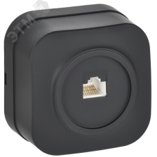 GLORY Розетка для открытой установки компьютерная RJ45 кат.5E РК10-ХЧм черный матовый IEK
