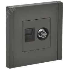 FORTE&PIANO Розетка двойная TV+RJ45 кат.5E FP336 серый IEK