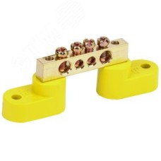 Шина PE земля на двух угловых изоляторах ШНИ-6х9-4-У2-Ж