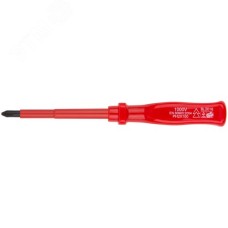 Отвертка изолированная 1000 В, CrV сталь, пластиковая ручка РН2x100 мм