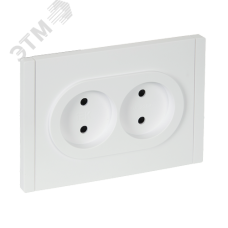 FORTE&PIANO Розетка 2-местная без заземления с защитными шторками безвинтовое крепление 10А FP225 белый IEK