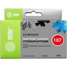 -/ Картридж струйный Cactus CS-PFI107C синий (130мл) для Canon IP iPF670/iPF680/iPF685/iPF770/iPF780/iP