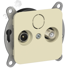 FLITE Розетка 2-местная TV+SAT экранированная проходная РТВс-2-1-2-ФлН навахо IEK