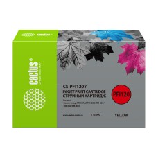 -/ Картридж струйный Cactus CS-PFI120Y желтый (130мл) для Canon imagePROGRAF TM-200/TM-205/TM-300/TM-30