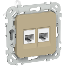 FLITE Розетка 2-местная компьютерная RJ45 категория 6 UTP РК6-2-0-ФлХ хаки IEK