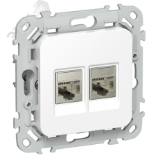 FLITE Розетка 2-местная компьютерная RJ45 категория 5Е STP РК5е-2-1-ФлБ белый IEK