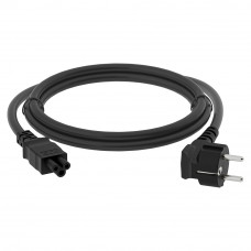 GCR PRO Кабель питания PROF черный, 3.0m, евровилка угловая Schuko - С5, 3*1,0mm, медь