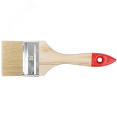 Кисть флейцевая ''Стандарт'', натур.светлая щетина, деревянная ручка 2.5'' (63 мм)