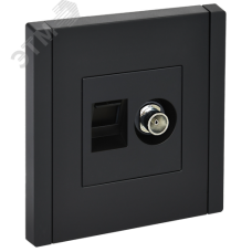 FORTE&PIANO Розетка двойная TV+RJ45 кат.5E FP136 черный IEK