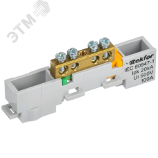 TEKFOR Шина PE земля неизолированная на универсальном держателе 6х9-4-Ж IEK