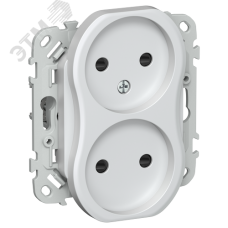 FLITE Розетка 2-местная без заземления с защитными шторками безвинтовое крепление 10А РСш02-1-ФлЖ жемчуг IEK