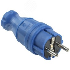 Вилка прямая ОМЕГА IP44 синяя ВБп3-1-0м