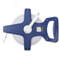 Рулетка землемерная, синий открытый корпус, фибергласовая лента 50 м