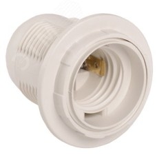 Патрон пластик с кольцом Ппл27-04-К12 Е27 белый стикер на изделии