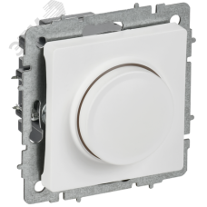 BRITE Светорегулятор поворотно-нажимной 600Вт СС10-1-0-БрАБ арктический белый IEK