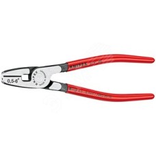 Пресс-клещи для обжима контактных гильз с торцевой установкой 1 гнездо 05-60мм (AWG 20-10) L=180мм обливные рукоятки