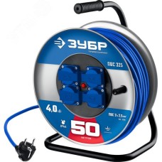 Удлинитель силовой на катушке ПВС-325, ПВС, 3 x 2.5 мм2, 50 м, 4000 Вт, IP44, Профессионал