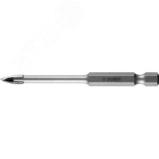 Сверло по кафелю, керамике, стеклу, с четырьмя режущими лезвиями, шестигранный хвостовик, 6 мм, ''Профессионал'' 29845-06