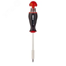 Отвертка с увеличенным магнитным держателем под биты с набором бит 8шт