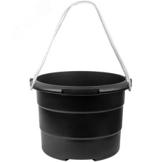 Ведро строительное пластиковое для переноски раствора, усиленные стенки, канатные ручки 40 л